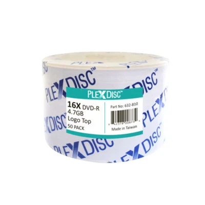 50 PC PlexDisc 16X 4.7 GB DVD-R Logo Top Disc Blank Media 632-810 - Image 1 of 2