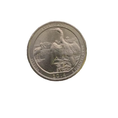 2014 P Everglades America the Beautiful Quarter Die Break Error on Leaf - Image 1 of 2