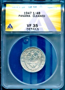 1947 1/4 Silver Balboa Panama VF 67 DCAM ANACS # 7830218 + Bonus - Picture 1 of 2