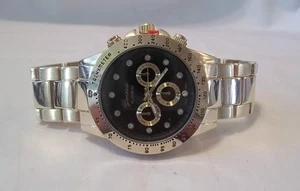 NEW Ladies Geneva Goldtone/Black/Gems Chronograph Boyfriend Watch + Free Battery - Picture 1 of 3