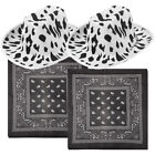1 Set Cow Print Hat Square Scarf Set Western Theme Party Costume Accessories