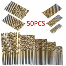 50Pcs Titanium Coated HSS High Speed Steel Drill Bit Set Tool 1/1.5/2/2.5/3mm GY