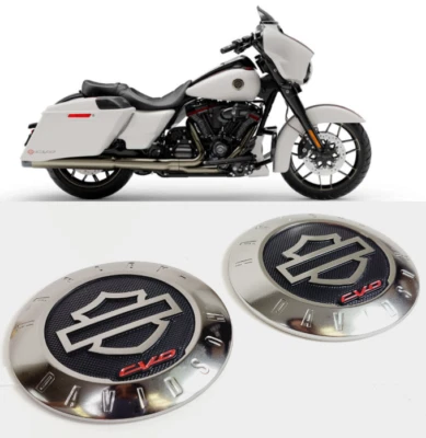 Harley Davidson CVO Smoked Titanium Chrome Gas Tank Emblem Medallions 2008-2023 - Image 1 of 4