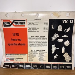 Borg Warner 1978 - Borg Warner 1978 Tune-Up Specifications 78-D Also 1969-1978 - Picture 1 of 8