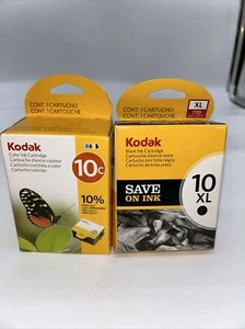 Kodak 10B XL Schwarz & 10C Farbe Tintenpatrone Neu Factory Sealed OEM Tinte 2011 - Bild 1 von 5
