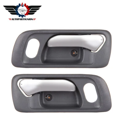 Par de manijas de puerta interiores grises interiores delanteros derecho izquierdo para Honda Accord 98-02 Foto 1 de 4