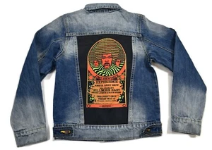 Dragonfly Youth Boys Jimi Hendrix Experience 3 Faces Psychedelic Denim Jacket - Picture 1 of 2