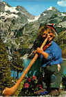 Switzerland Alp Horn Player Character Postcard Used With Stamps 1967