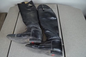 Konig Semi Vintage Black Leather Riding Boots West Germany Women’s Size 8 - Picture 1 of 7
