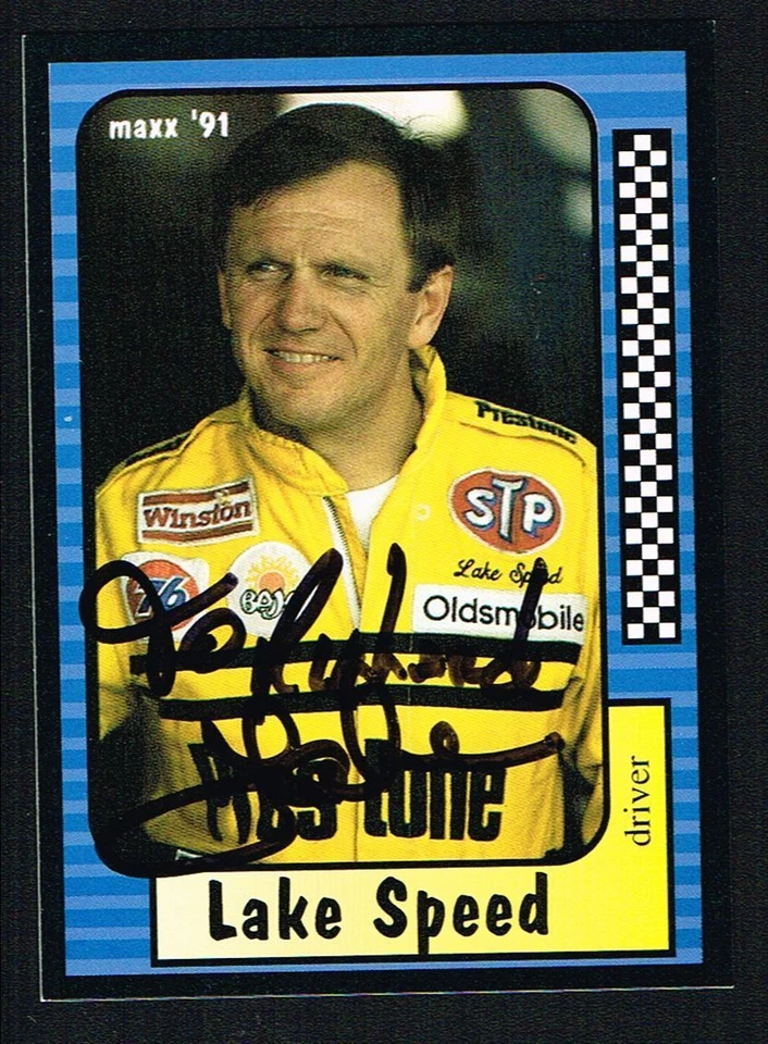Tarjeta coleccionable de carreras Maxx NASCAR 1991 1991 autógrafo firmado Lake Speed #83 Foto 1 de 1