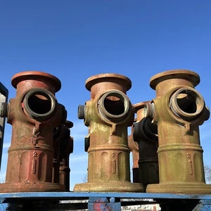 Lot Of 8 SALVAGE MUELLER FIRE HYDRANTS, 23” Tall, 123 lbs each, 1986 - Picture 1 of 23