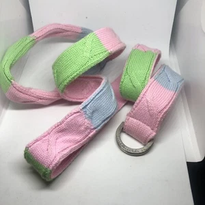 Womens Summer Belt Tommy Hilfiger Cotton D Ring Pink Baby Blue Green - Picture 1 of 3