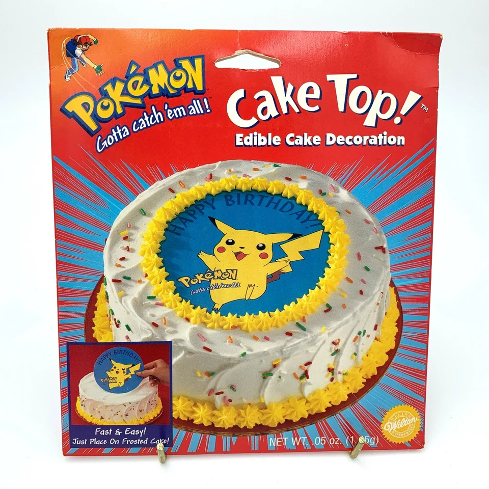 Wilton Pokémon Cake Top Edible Cake Decoration 1998 Pikachu Birthday Topper