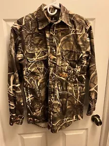 Browning Wasatch Long Sleeve Button Up Advantage Max 4 HD Camo Shirt Size S 34 - Picture 1 of 6