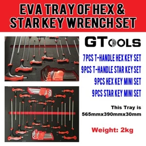 EVA Tray 33 Piece New Hex Key & Hollow Star Wrench Set in EVA Tray - GT-1006 - Picture 1 of 10