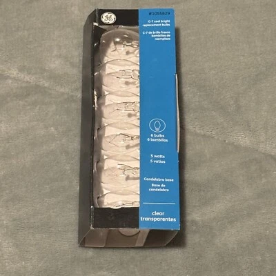 C7 Clear Warm White Christmas Light Bulbs | E12-Candelabra Replacement 6pk New - Image 1 of 3