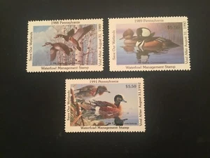 ICOLLECTZONE US Pennsylvania 88, 89, 91 Duck Stamps VF NH - Picture 1 of 1