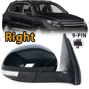 Right Black 9-PIN For VW Tiguan 2009-2016 Wing Door Side Mirror Assembly - Picture 1 of 22