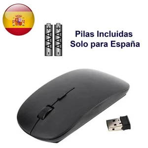 Raton Optico Inalambrico USB 1600 DPI Para PC Negro Receptor USB 2.4GHz Portatil - Zdjęcie 1 z 2