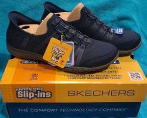 Skechers Women's Slip Ins Breathe Easy Roll With Me Navy Blue Shoes 100593 New 8 - Picture 1 of 16