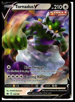 Tornadus V #124/198 SWSH06: Chilling Reign Near Mint or Better - Image 1 of 2