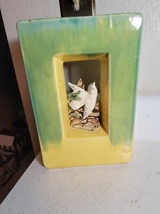 VINTAGE MCCOY WHITE BIRD PEEKABOO VASE - Picture 1 of 11