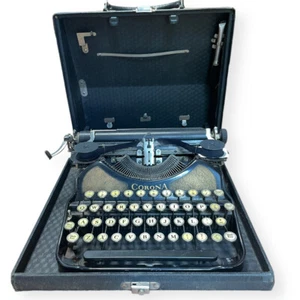 Vintage L C Smith Corona Black Gold Portable Typewriting Typing Machine Case - Picture 1 of 24