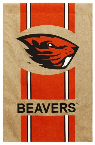 Oregon State Beavers EG Premium 2-sided 29x43 BURLAP Banner Flag University of Cover