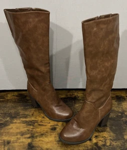 Rogue Helium Brown Inside Zip-up Tall Boots Womens Size 9 - Picture 1 of 10