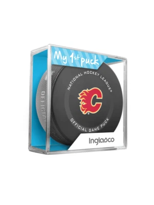 MI PRIMER DISCO para Niño Recién Nacido Calgary Flames Licenciado NHL Juego Puck 2021-2022 Foto 1 de 4