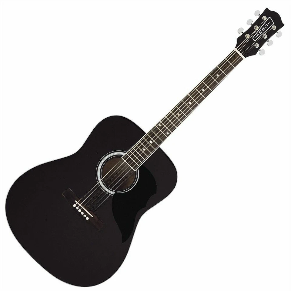 EKO RANGER 6 BLK Chitarra Acustica NERA in abete NUOVA - Immagine 1 di 2