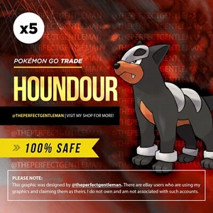 x5 Houndour Pokemon #228 GO Gen 2 Johto - Picture 1 of 4