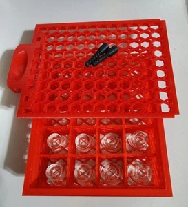 Dishwasher Holder for Glass Communion Cups RED 3D Printed for 20 1.5 inch Cups - Picture 1 of 3