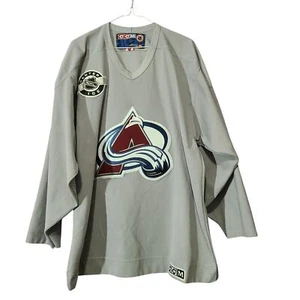 Erwachsene L *FLECKIG* AVALANCHE Trikot CCM NHL Large grau LS Center Ice CCM Vintage 90er - Bild 1 von 13