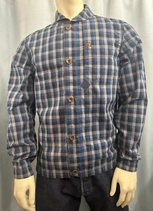 NWT Blue Gray Plaid PAUL SMITH JEANS 565L WAXED COTTON WORK CHORE Jacket SLIM LG - Picture 1 of 14