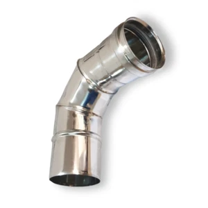 CURVA ACCIAIO INOX AISI 316 L Ø 120 mm 90° CANNA FUMARIA CAMINO LEGNA CALDAIA GA - Picture 1 of 1