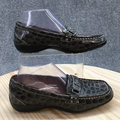 Naturalizer Shoes Womens 8 M Celtan Loafer Croc Print Brown Faux Leather Casual - Image 1 of 4