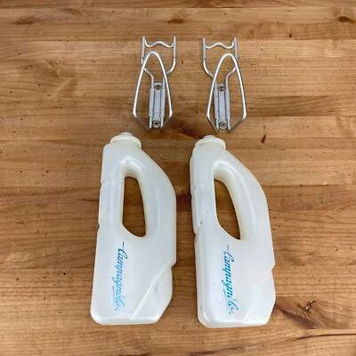Vintage! Pair Campagnolo Borraccia Biodinamica 500 Water Bottle Cages + Bottles - Image 1 of 4