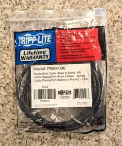 Tripp Lite DisplayPort Cable with Latches M/M DP to DP, 4K x 2K, 10 ft P580-010 - Picture 1 of 3