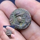 Ancient Bactrain Greco Bronze Coin With Remarkable Patina - 2000+ Years Old