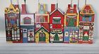 Christmas Street Scene 6 Panels 36x16.5" Hinged Free Standing 2 Sided Fanfold