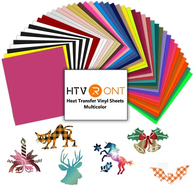 Heat Transfer Vinyl Bundle: 12" x 10" HTV Iron on Vinyl Sheets for DIY T-Shirts - image 1 of 4