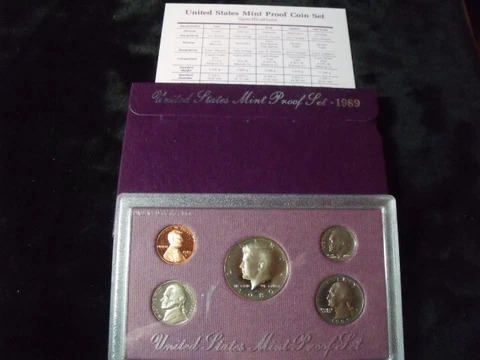 1989-S U.S. Mint Proof Set birth year set gift idea  ships for free Cover