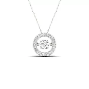 10k White Gold 0.25 Ctw Diamond Pendant Necklace, H-I I2 Perfect Gift for Her - Picture 1 of 6