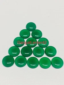 GREEN ONXY 9x9 MM ROUND CABOCHONS 10 PCS LOT CALIBRATED SIZE LOOSE GEMSTONE E - Picture 1 of 6