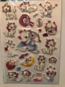 Disney Marie Cat Puffy Sticker Sheet Rare Vintage - Picture 1 of 3