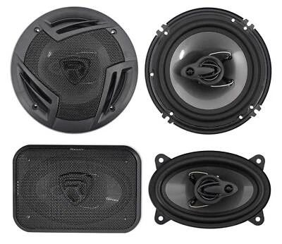 (2) Rockville RV6.3A 6.5" 750w 3-Way Car Speakers+(2) 4x6" 500w 3-Way Speakers - Image 1 of 4