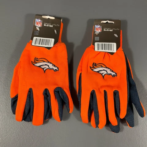 Denver Broncos NFL Football Two Tone Sport Utility Gloves Orange Black LOT OF 2 Cover
