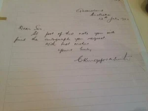 Aviator Chales Kingsford Smith signed 12th July 1932 Queensland Australia - Picture 1 of 1