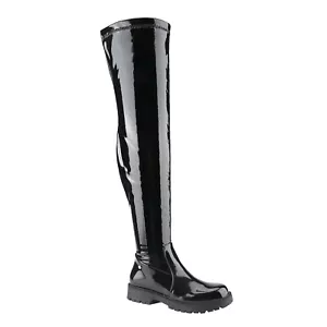 Knee High Boots For Women Comfy Flat Heel Vintage Round Toe Fall Winter Solid Si - Picture 1 of 49
